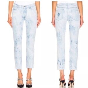 Frame Le High Straight Jeans tie-dye acid wash blue women’s 32